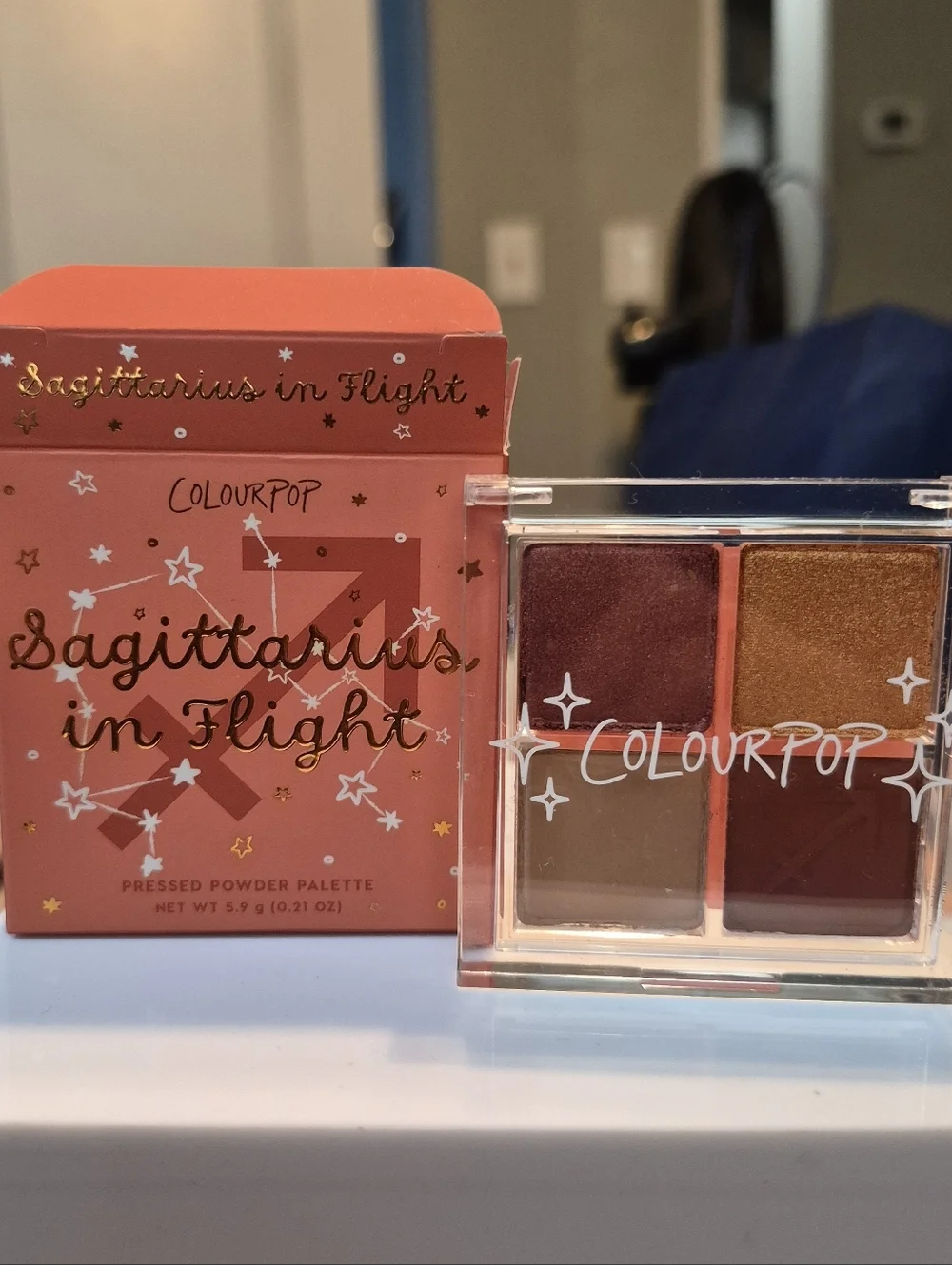 ColourPop Pressed Powder Quad Eyeshadow Palette: Sagittarius In Flight .21oz NIB